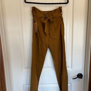 Savannah Mustard Tie-Waist Cropped Pants